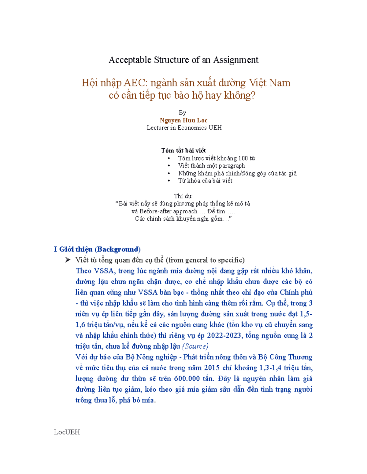 Viết assignment coherent - Acceptable Structure of an Assignment Hội ...