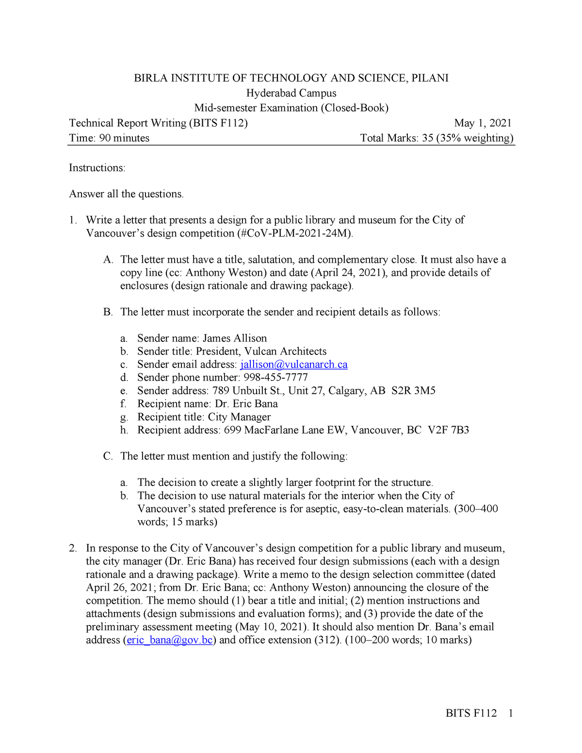 bits mid sem dissertation report sample