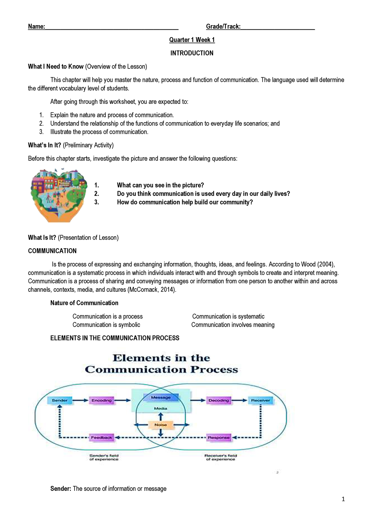 ORAL Communication: LECTURE NOTES FOR GRADE 11 - Name