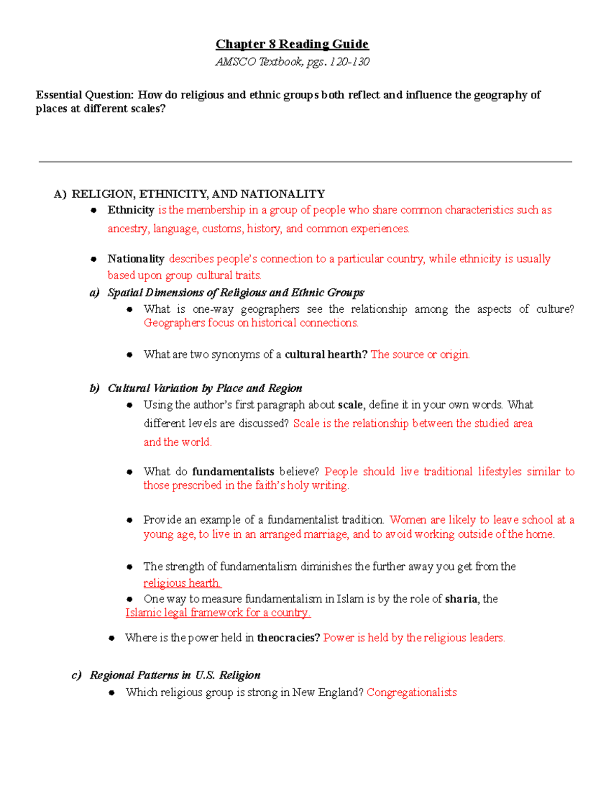 Amsco 2020Unit3Reading Guides Ch 8 Religion And Ethncity-1 Jai Amin ...