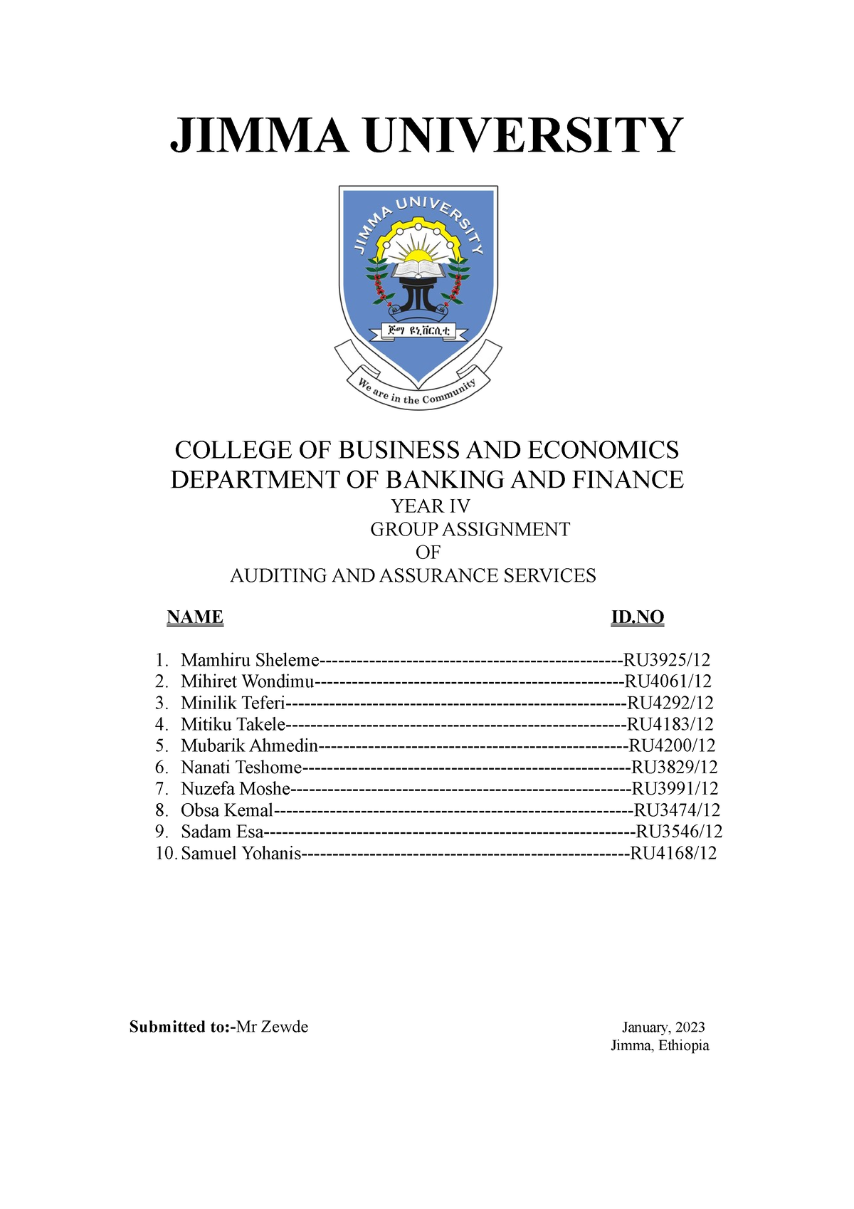 business plan in jimma university