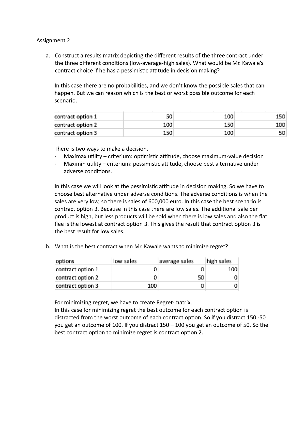 advanced management accounting assignment