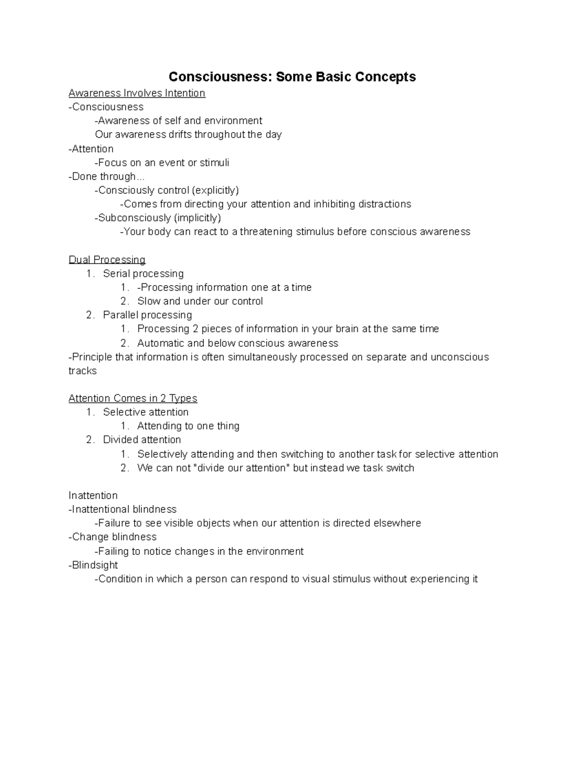Consciousness Some Basic Concepts - Consciousness: Some Basic Concepts ...