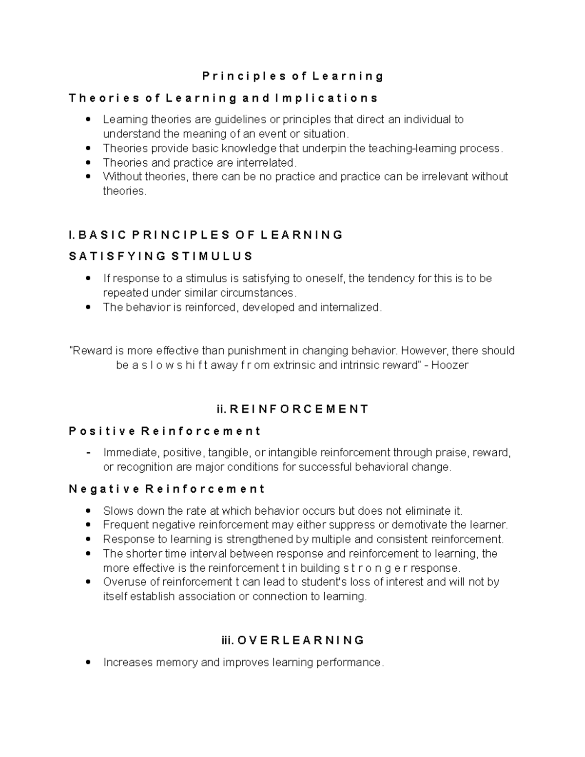 Principles of Learning - Theories provide basic knowledge that underpin ...