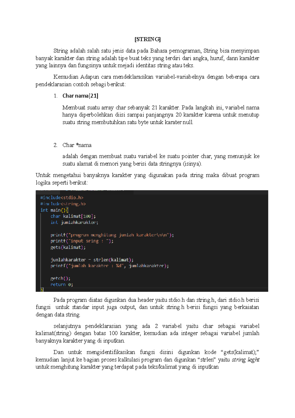 String - Kemudian Adapun cara mendeklarasikan variabel-variabelnya ...