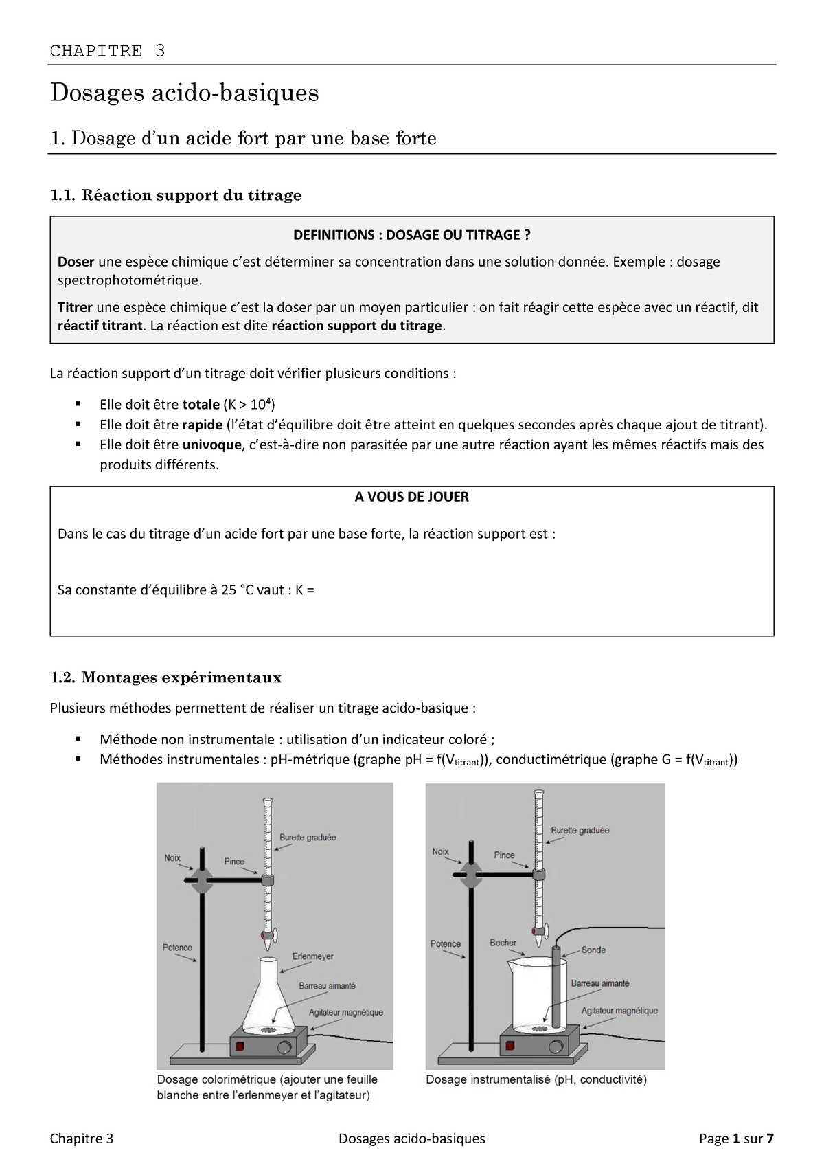 3 Dosages Acido Basiques - CHAPITRE 3 Dosages Acido-basiques 1. Dosage ...