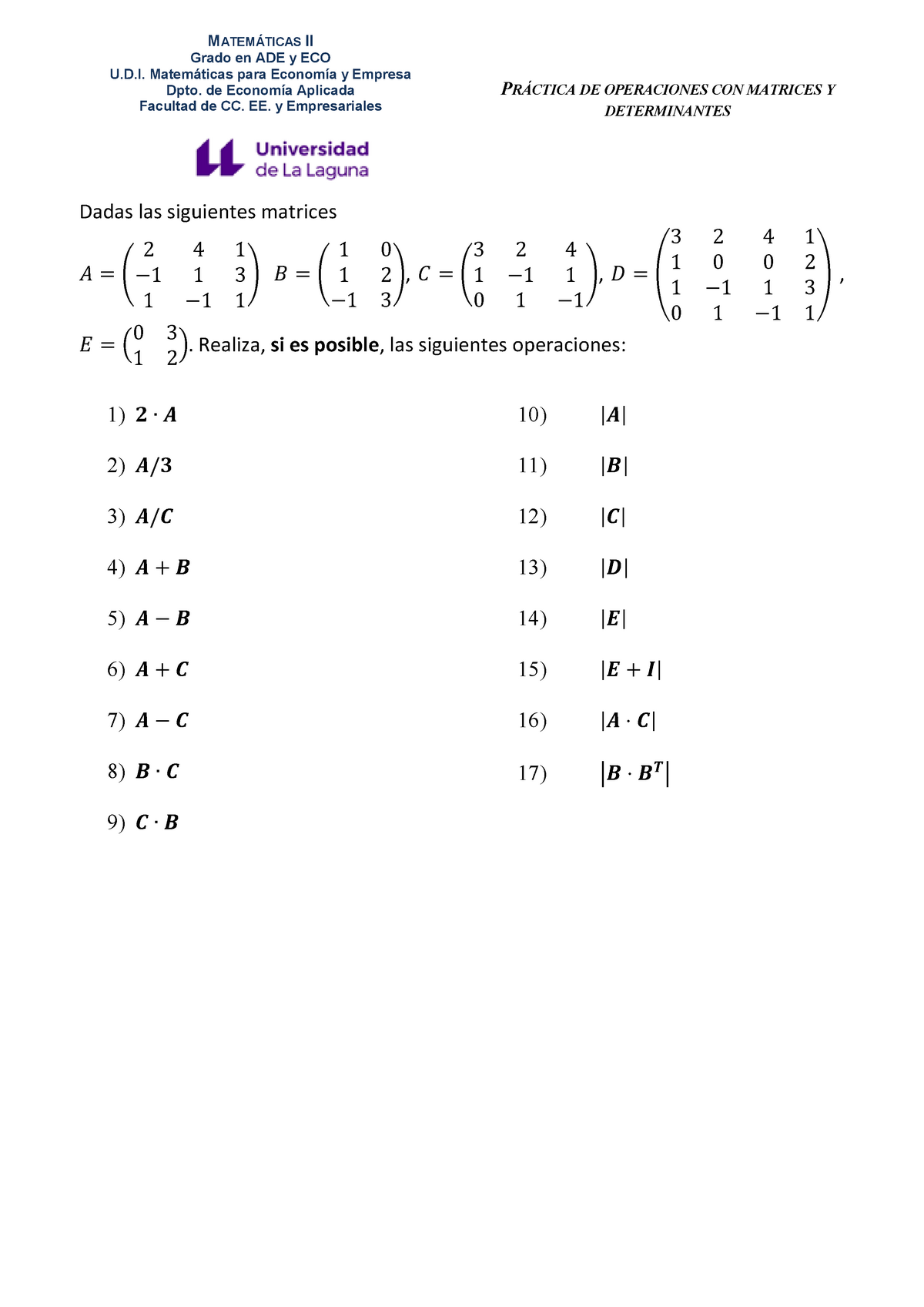 Primera Pr Ctica De Matrices Y Determinantes Warning Tt Undefined Function Pr Ctica De