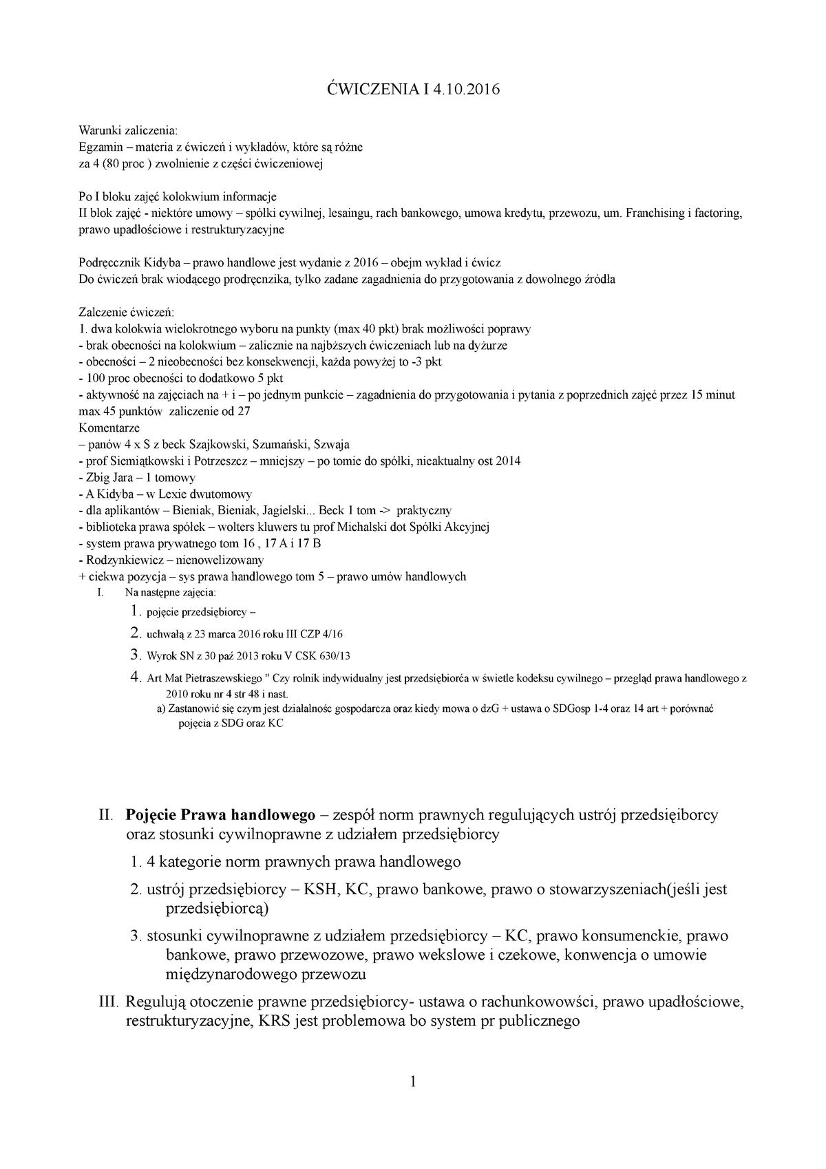 Ksh ćwiczenia Notatki Z Wykładu 1 15 Ćwiczenia I 4 Warunki Zaliczenia Egzamin Materia Z 2547