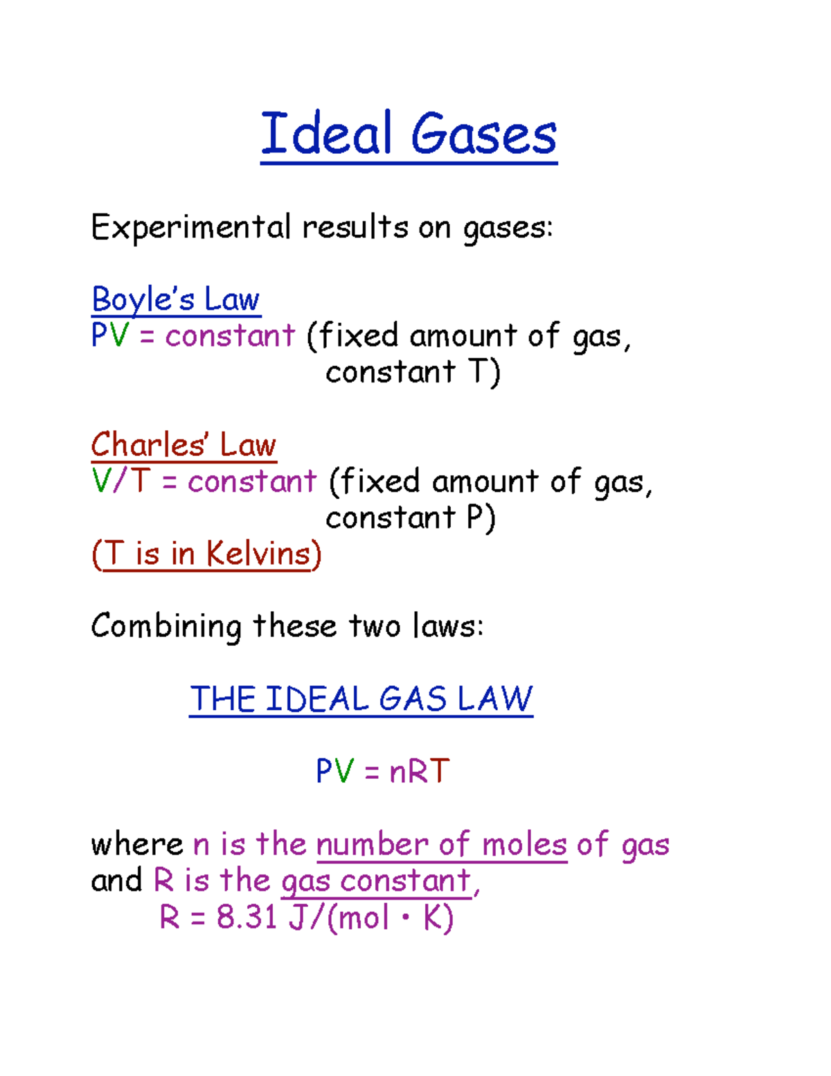 Phy215wk2 real and ideal gases difinition Ideal Gases Experimental