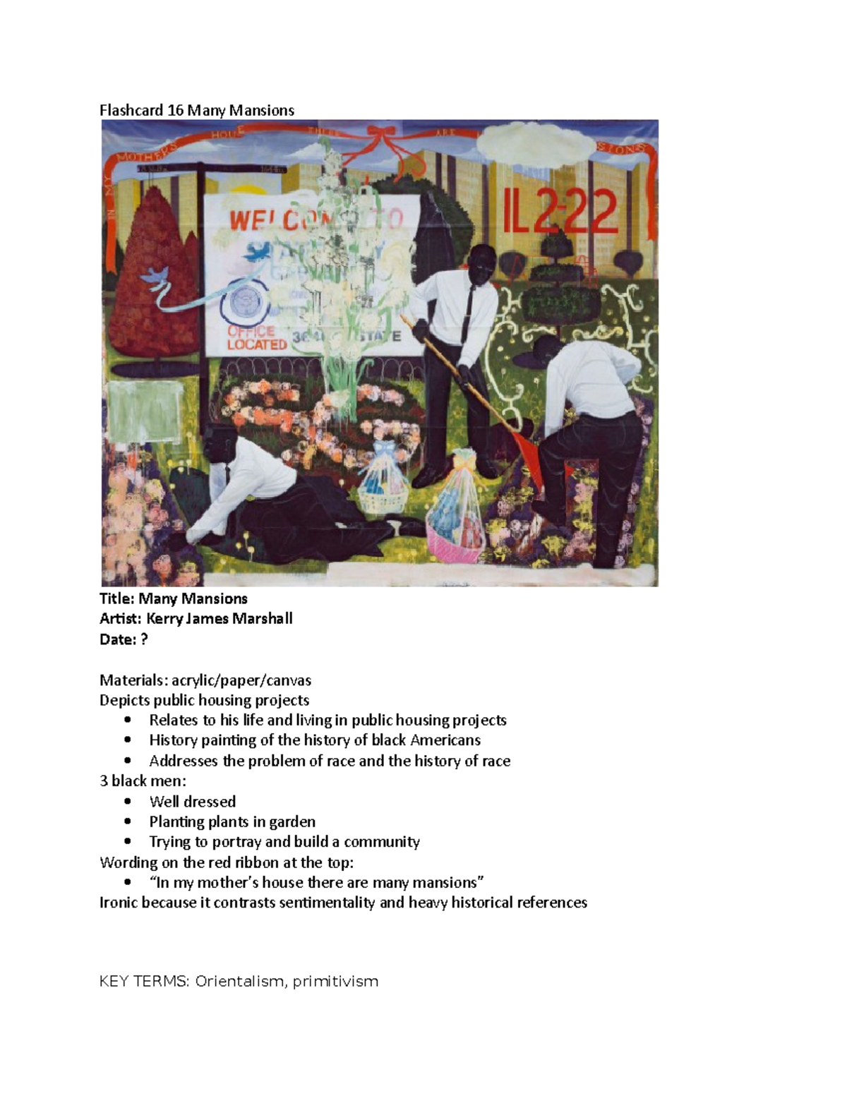 Flashcard 16 Many Mansions Flashcard 16 Many Mansions Title Many