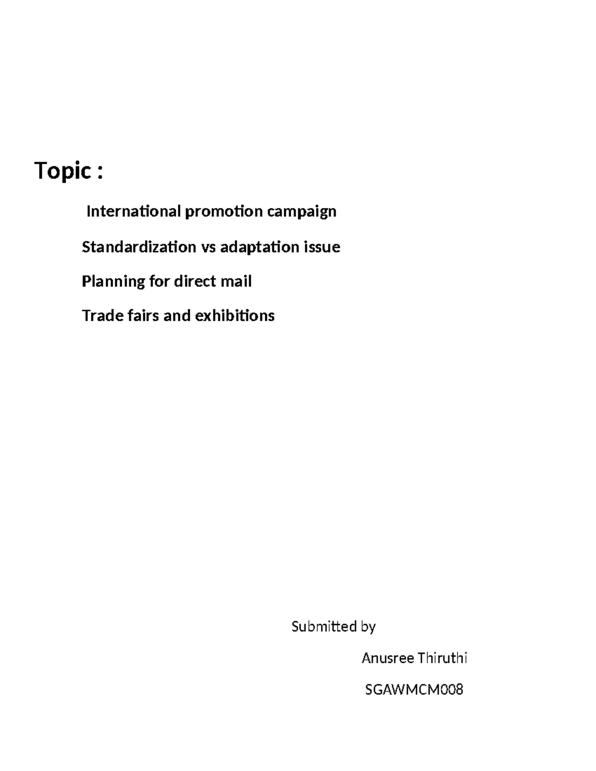 Promotion campaign - Topic : International promotion campaign ...
