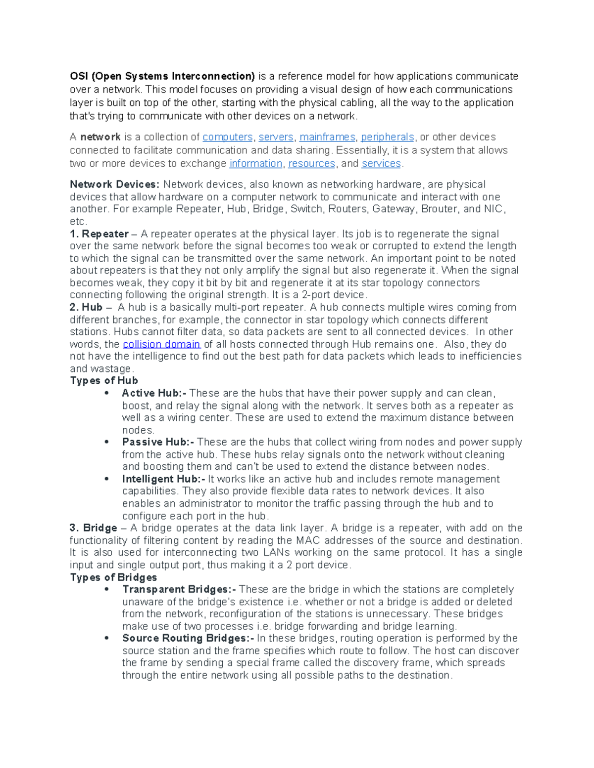 OSI - This model focuses on providing a visual design of how each ...