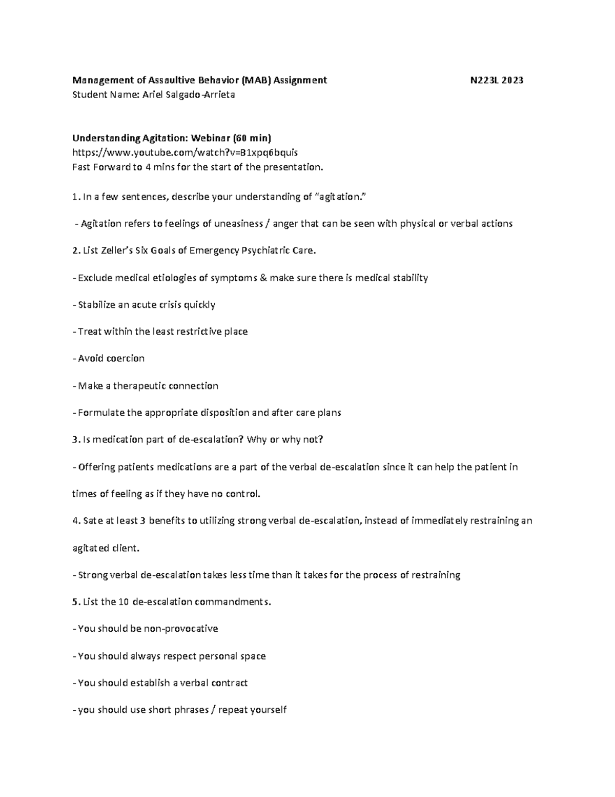 223L MAB - MAB - Management of Assaultive Behavior (MAB) Assignment ...