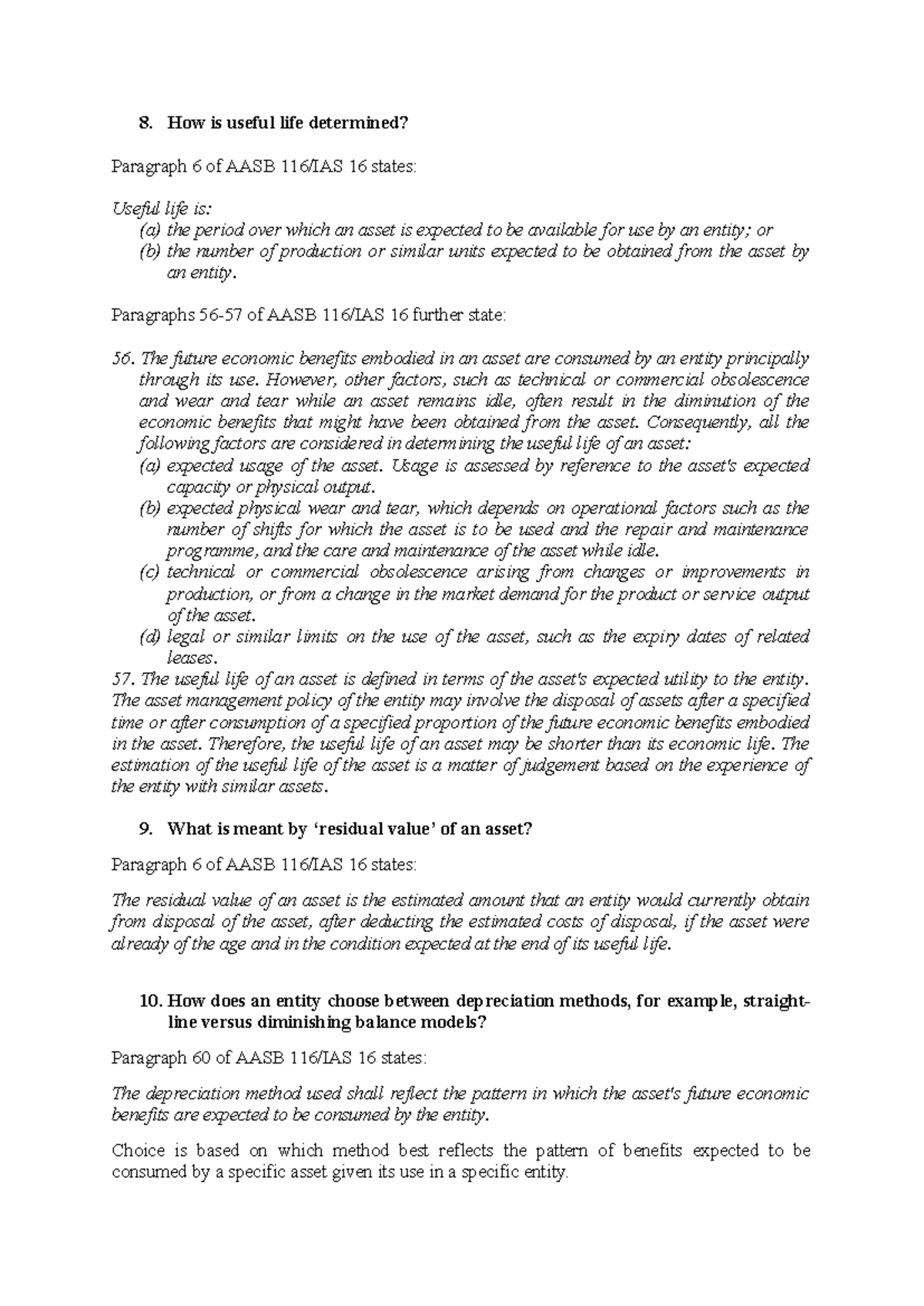 Topic 1 selfstudy PPE(1) How is useful life determined? Paragraph