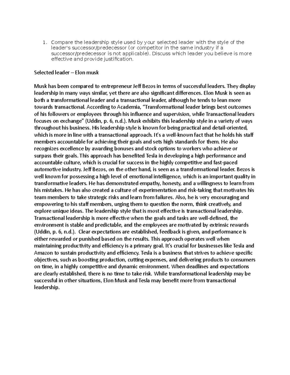 Contemporary Business Leaders - Compare the leadership style used by ...