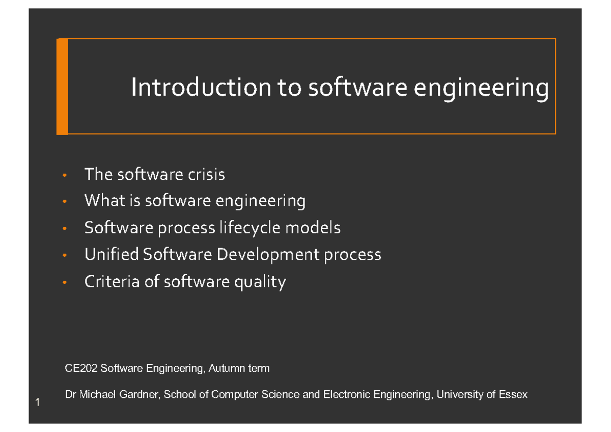 02-intro - Lecture notes 2 - Introduction to software engineering ...