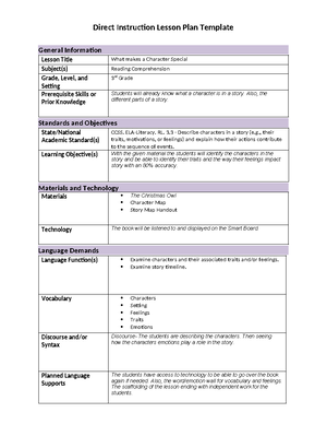 C909 revised - Task Lesson plan. Passed - General Information Lesson ...