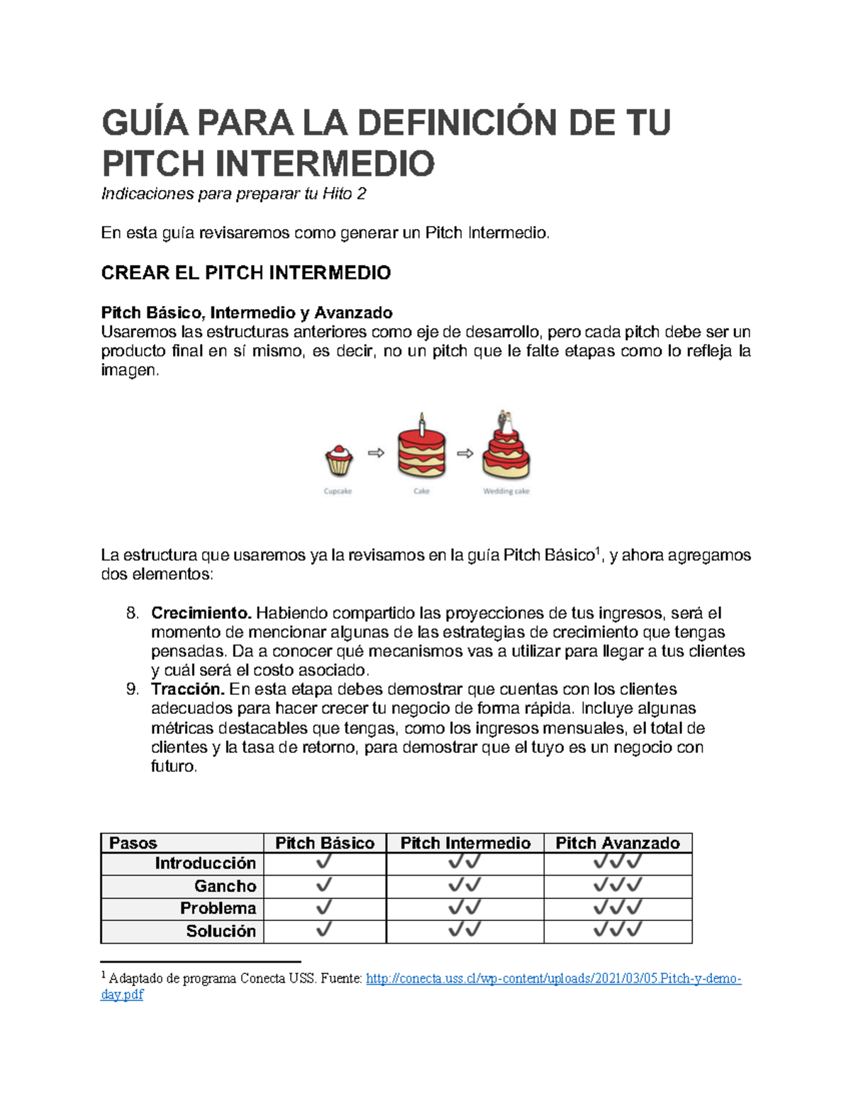 Guia 5 Pitch Intermedio (1)3 GUÍA PARA LA DEFINICIÓN DE TU PITCH INTERMEDIO Indicaciones para
