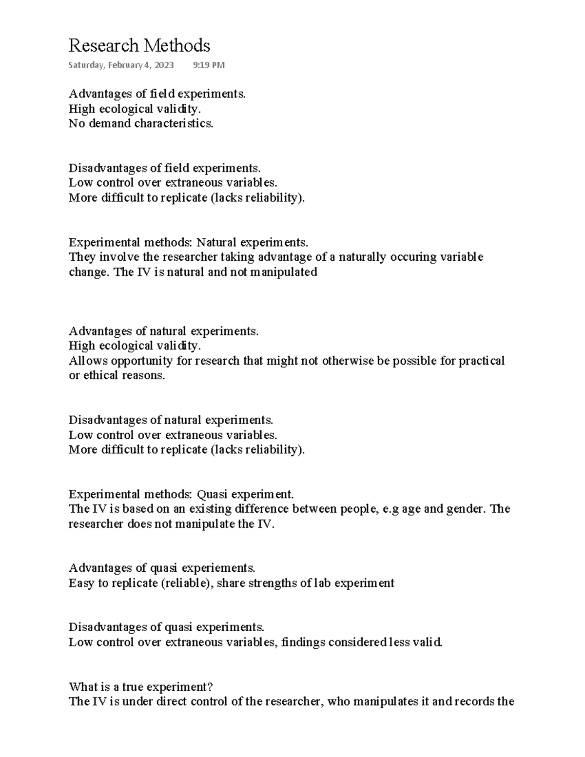 advantages of field experiments psychology