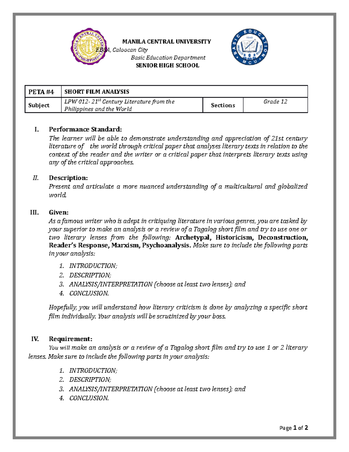 Peta Rebyu Doc Manila Central University Edsa Caloocan City Basic