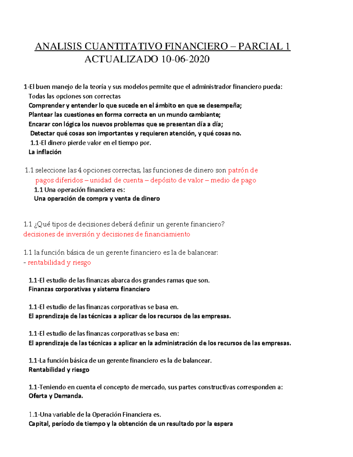 Parcial 1 Verificado CON UN 10 - ANALISIS CUANTITATIVO FINANCIERO ...