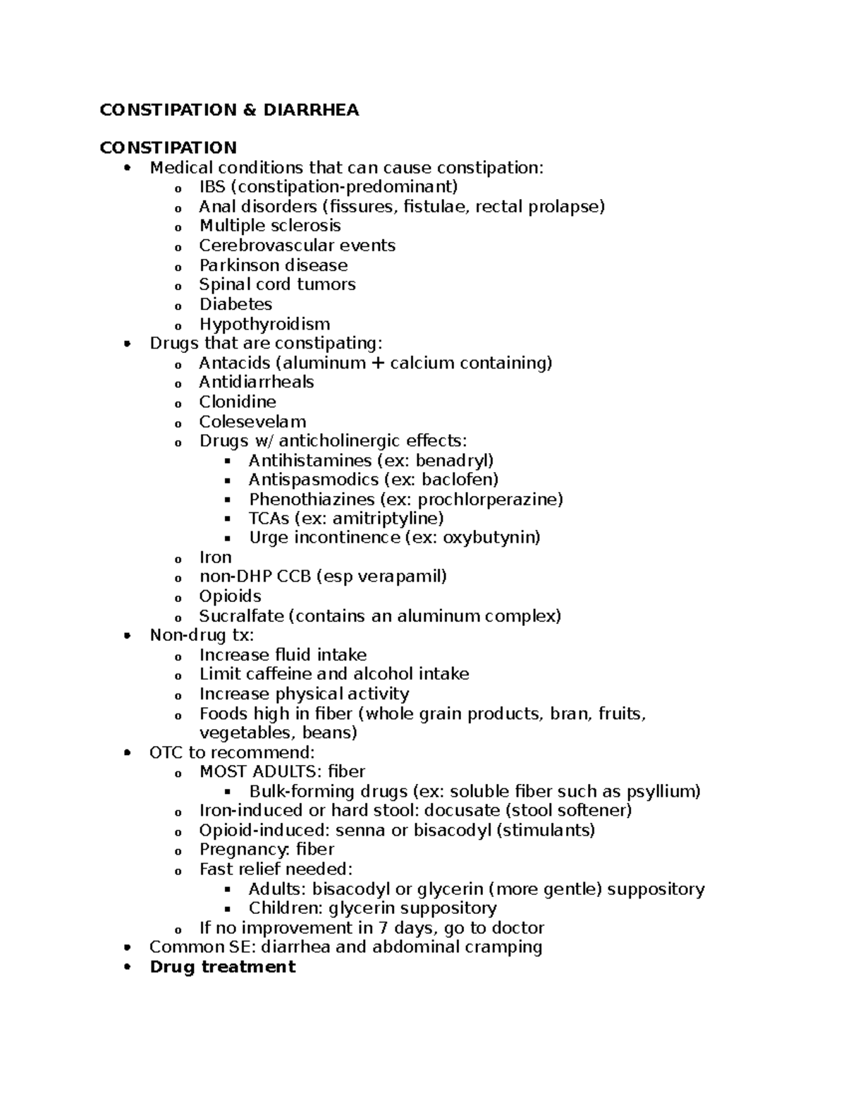 Constipation and Diarrhea CONSTIPATION & DIARRHEA CONSTIPATION