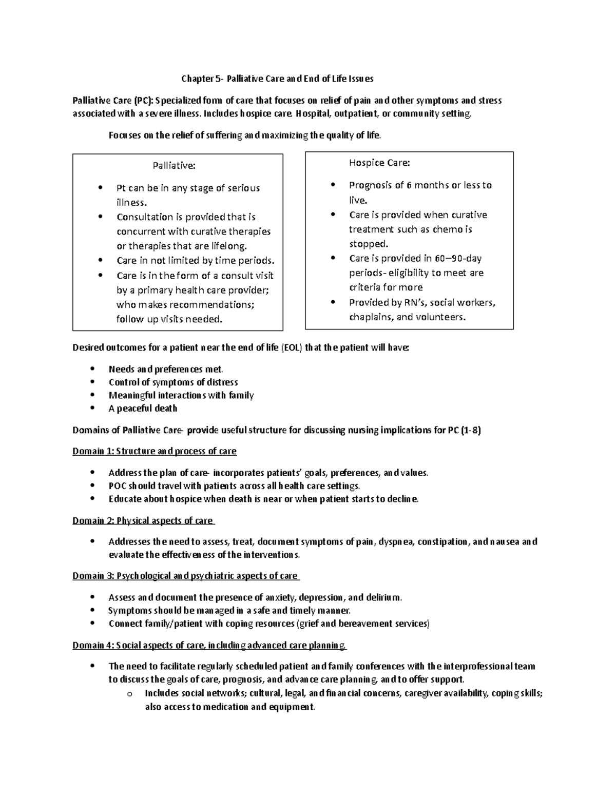 Chapter 5- oncology - Chapter 5- Palliative Care and End of Life Issues ...
