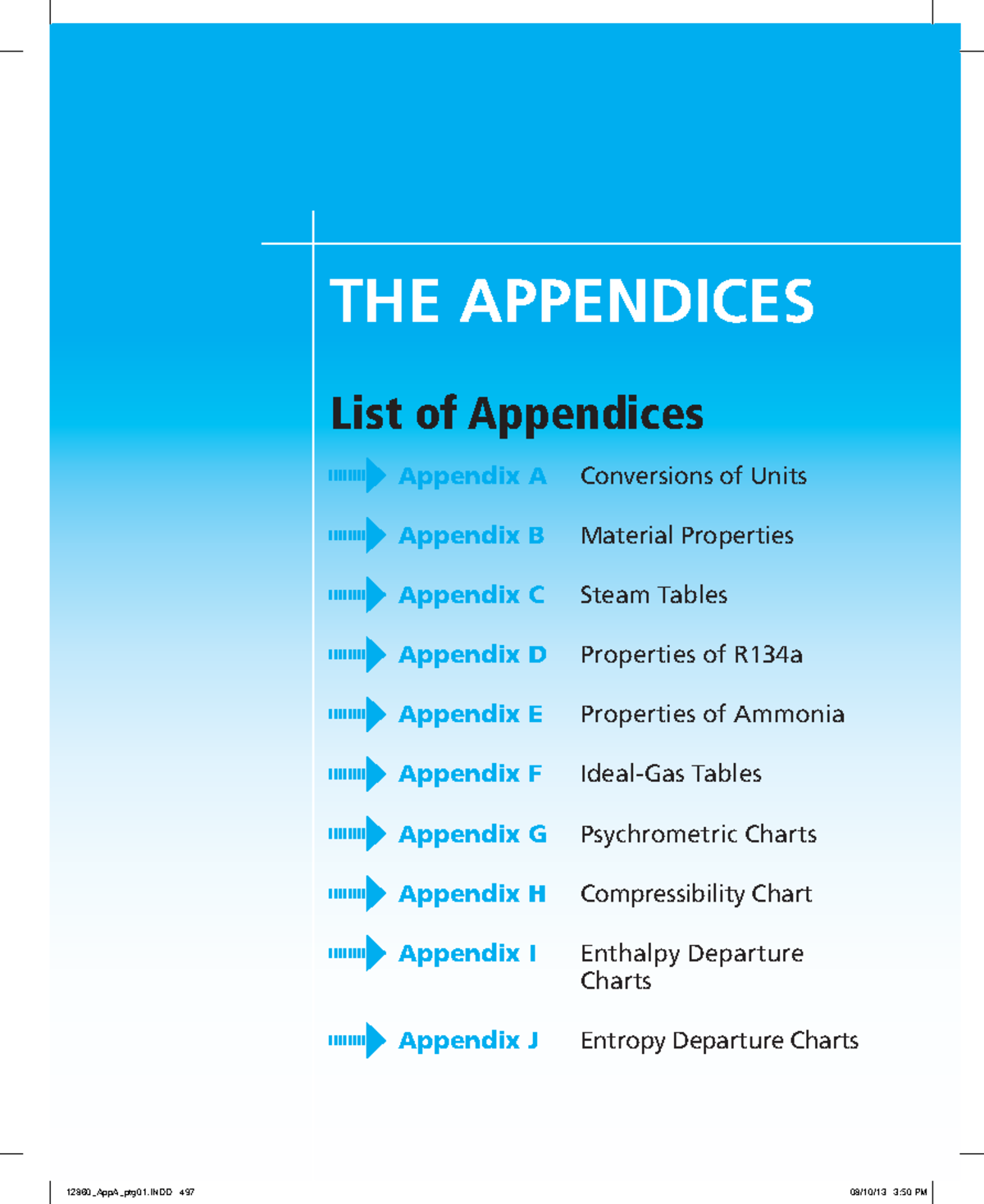 Appendix A Property tables THE APPENDICES List of Appendices
