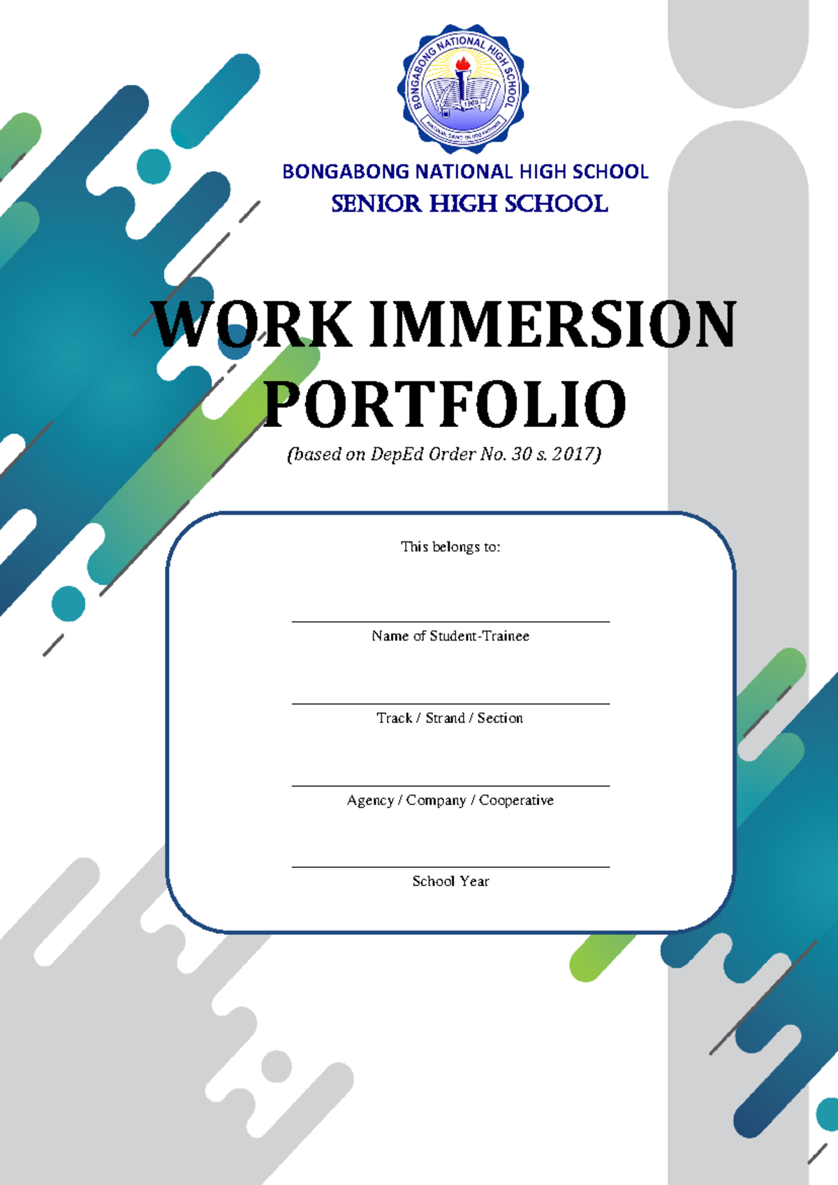 WORK Immersion Portfolio based on Dep Ed - WORK IMMERSION PORTFOLIO ...