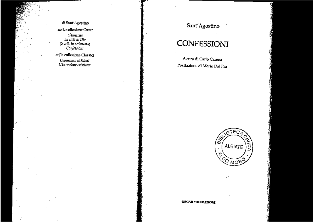 Le Confessioni Di Sant'agostino Libro 11 Riassunto LE Confessioni DI SANT' Agostino 8-9-10-11 - Storia della filosofia
