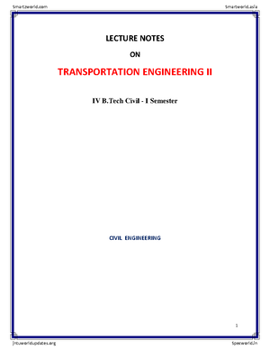 Transportation Engineering - II Notes