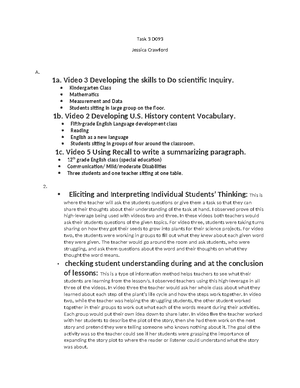 D093 Task 3 - To help - A1. Video 4 The title: Analyzing, Interpreting ...