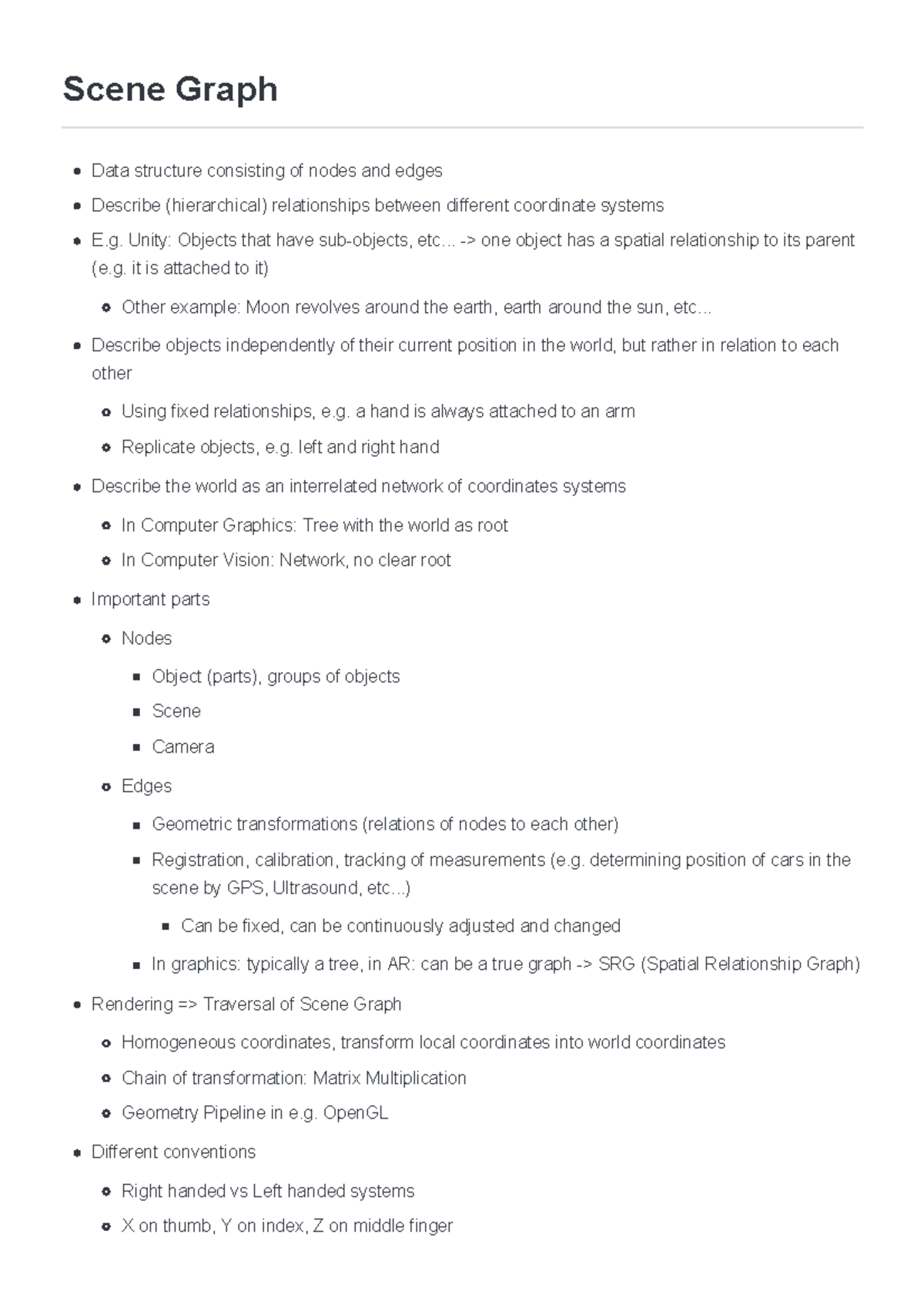 Scene Graph Notes - Prof. Klinker - Scene Graph Data structure ...