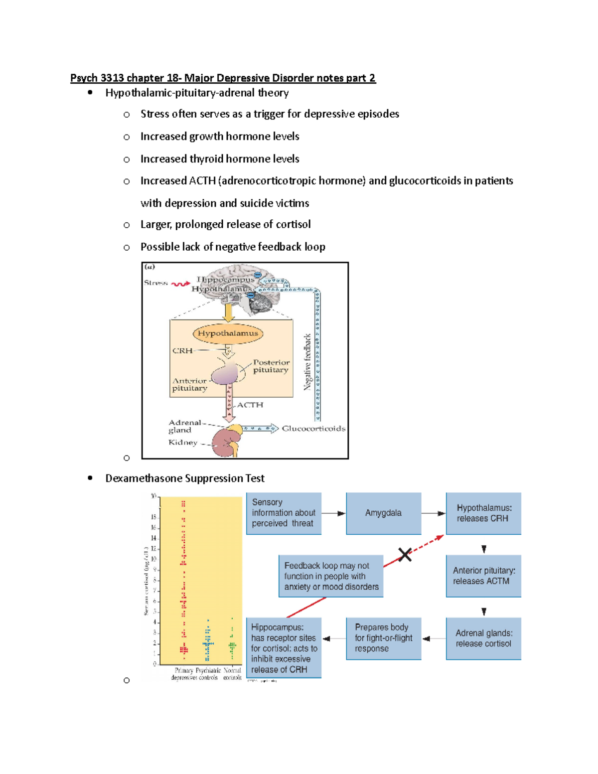 Psych 3313 chapter 18-major depresive disorder notes part 2 - Psych ...