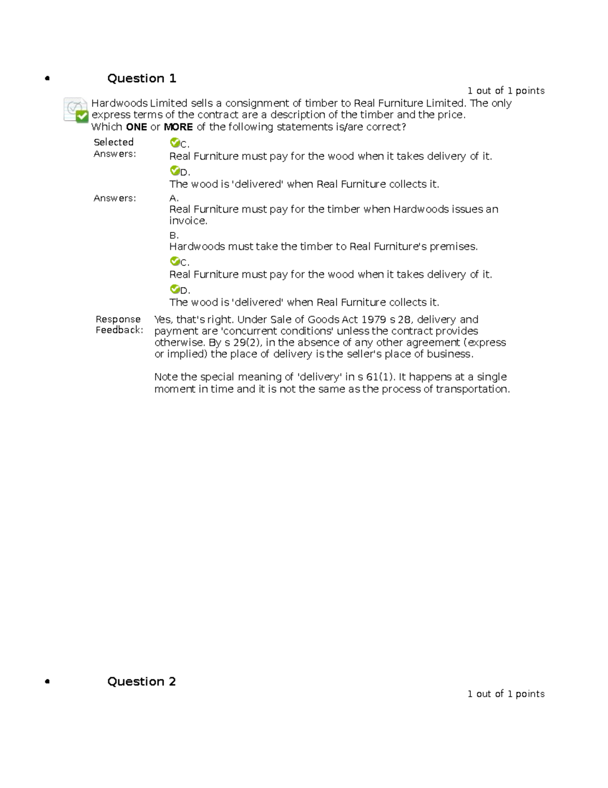 Mcqs prep ws1 - Commercial Law and practice\WS 1 Intro-Core Terms ...