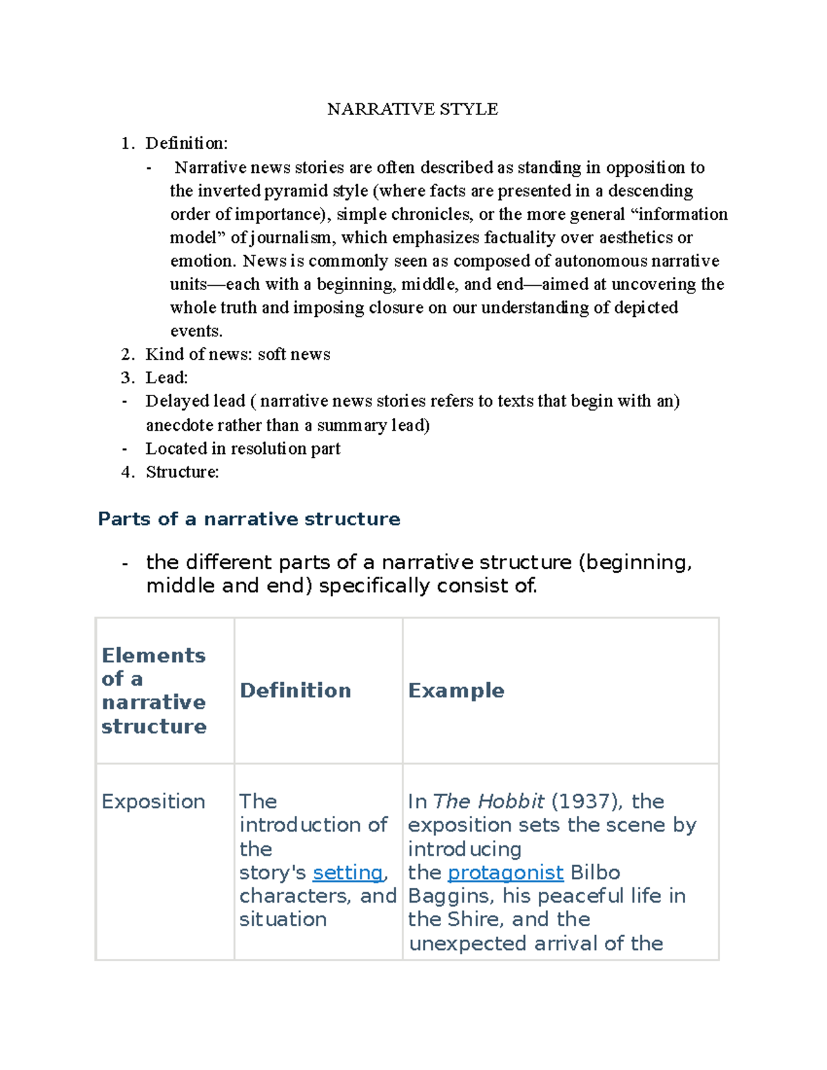 Narrative Style niceeee NARRATIVE STYLE Definition Narrative news