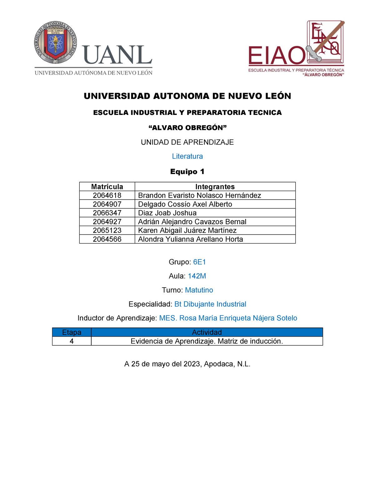 EQ1 EV E4 LI - Es La Evidencia De La Etapa 4 - | UNIVERSIDAD AUTONOMA ...