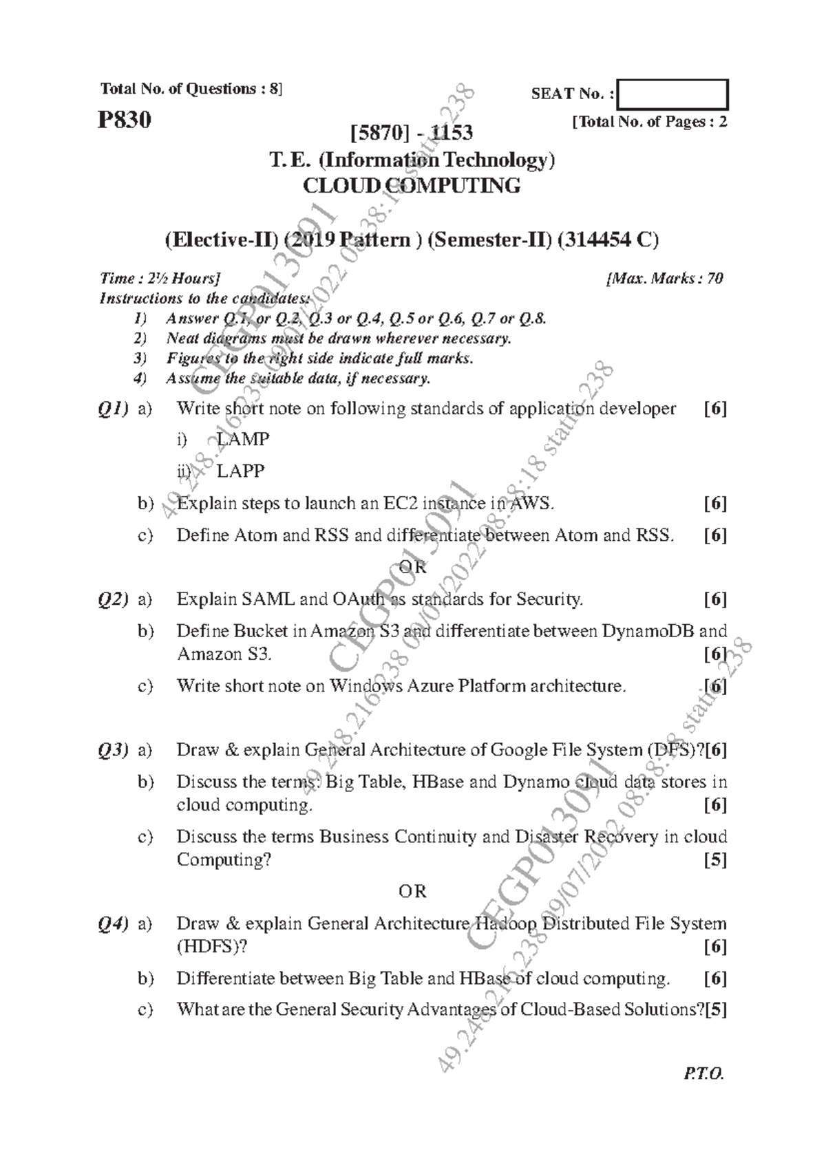 May Jun 2022 - Nov Dec 2023 - These are Cloud Computing Question Papers ...