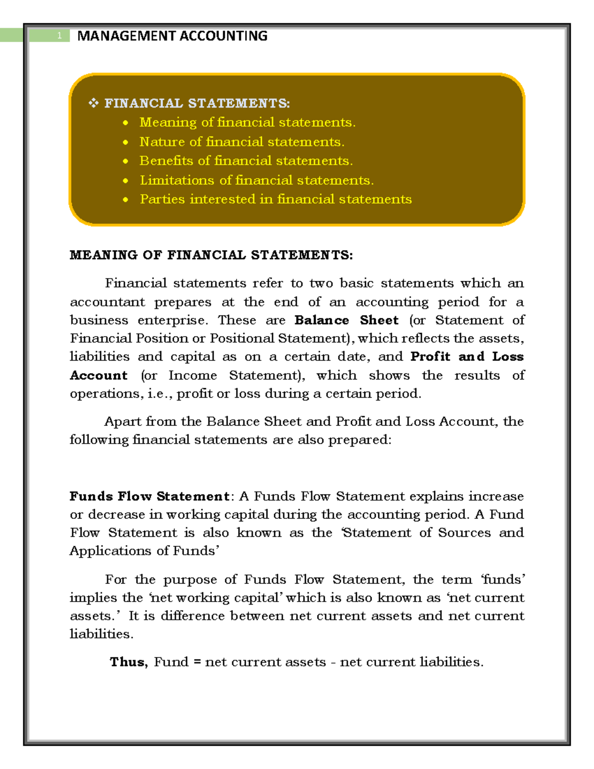 Financial Statements Financial Statements Meaning Of Financial Statements Nature Of 1878