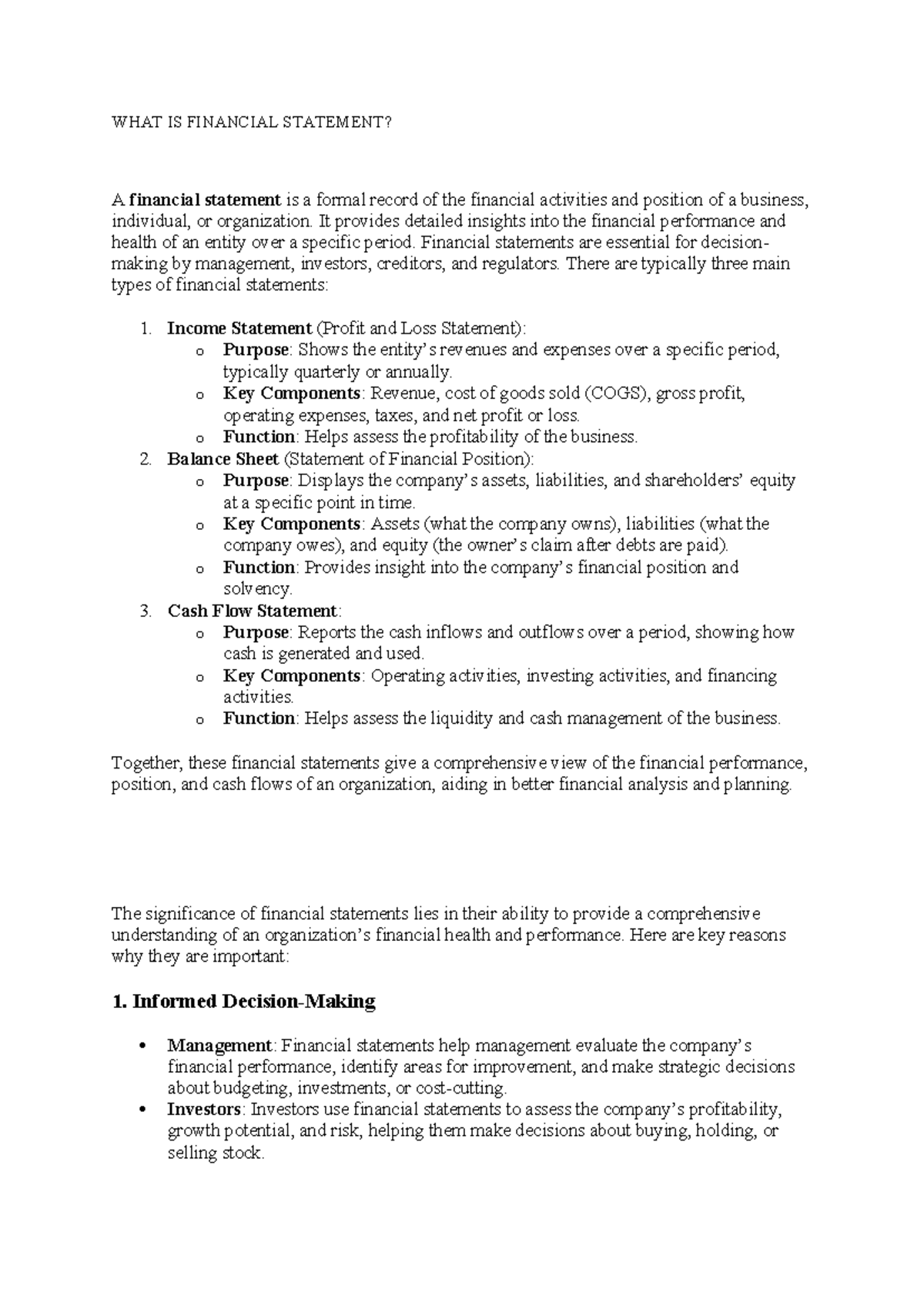 WHAT IS Financial Statement - WHAT IS FINANCIAL STATEMENT? A financial ...