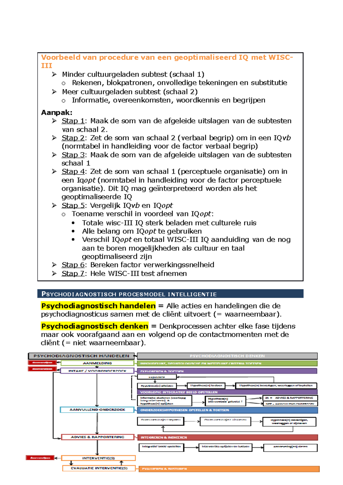 Samenvatting Psychodiagnostiek - Voorbeeld Van Procedure Van Een ...