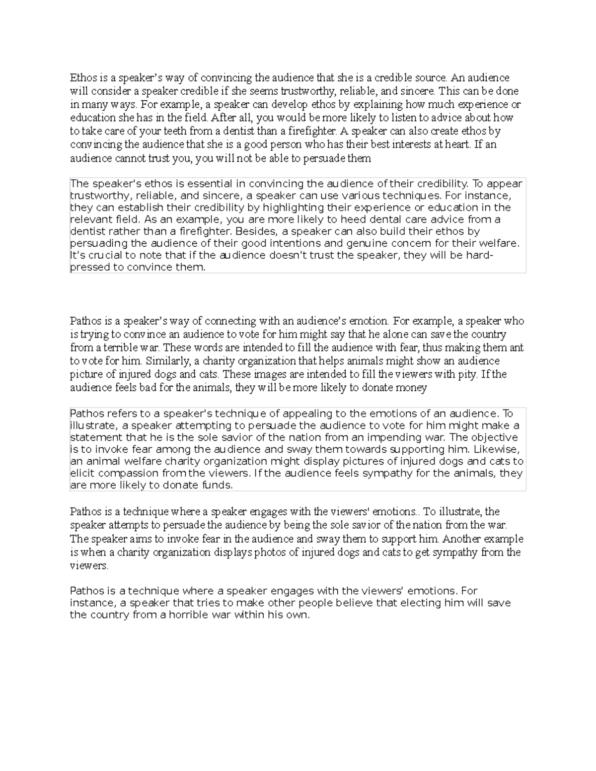 Ethos is a speaker key notes Ethos is a speaker’s way of convincing