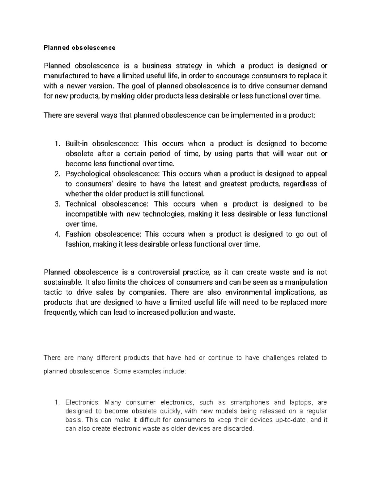 SPM5 Planned obsolescence and The Pareto Principle Planned