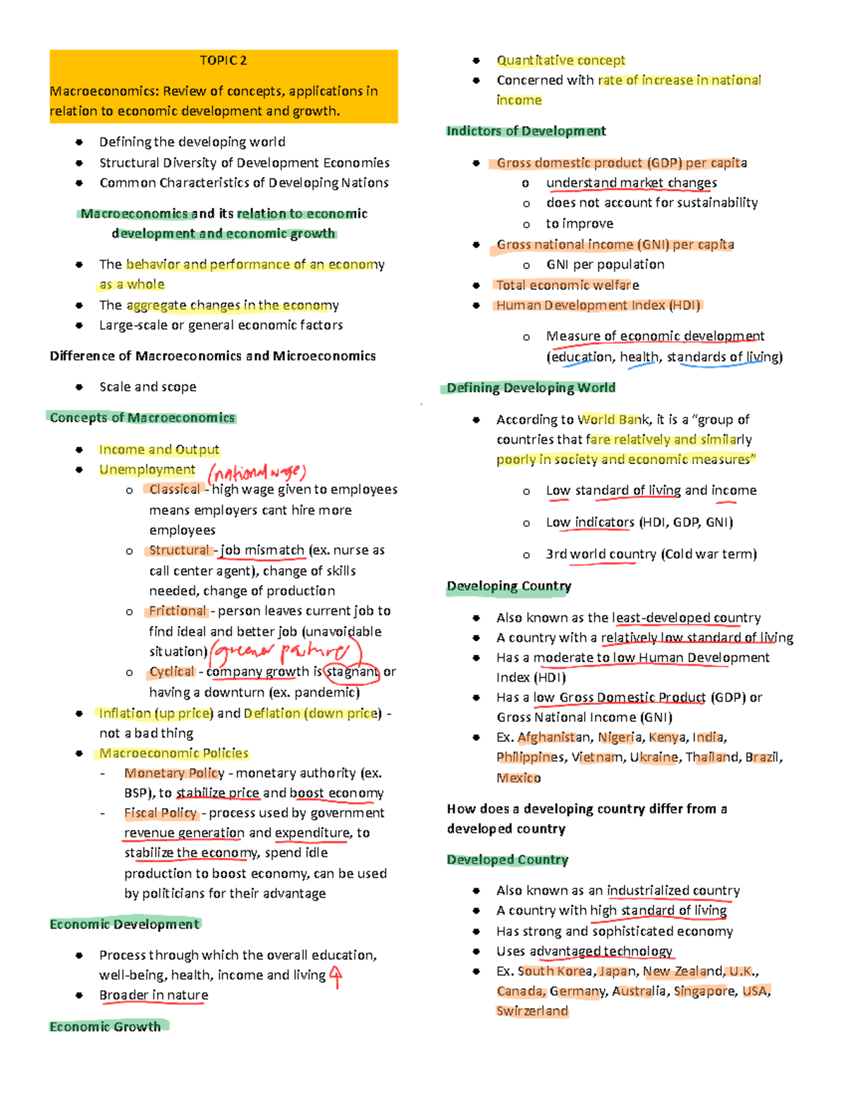 Buseco Reviewer - TOPIC 2 Macroeconomics: Review of concepts ...