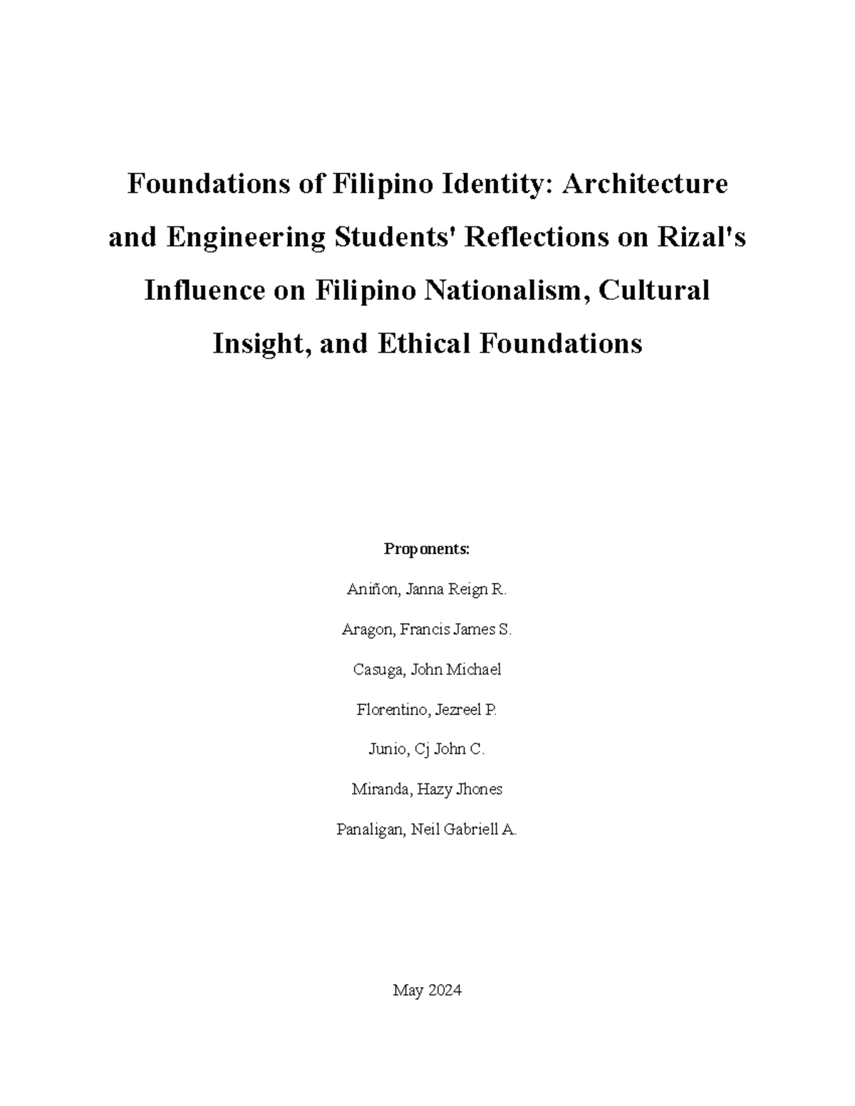 Group 7 Final Paper - Example Research for GRIZAL course requirement ...