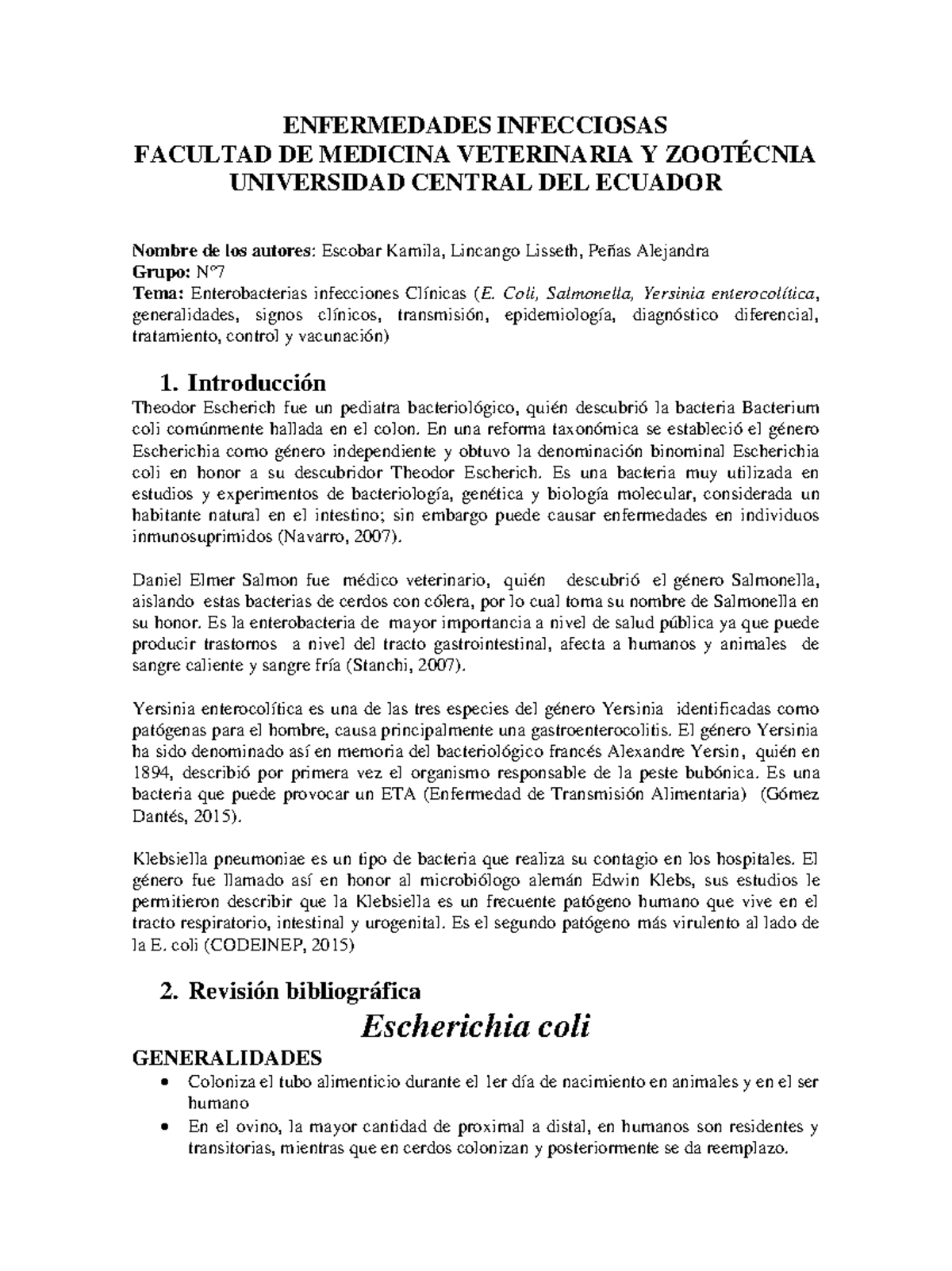 Una revisión de la salmonelosis humana i dosis infecciosa Una revisión de la salmonelosis humana i dosis infecciosa