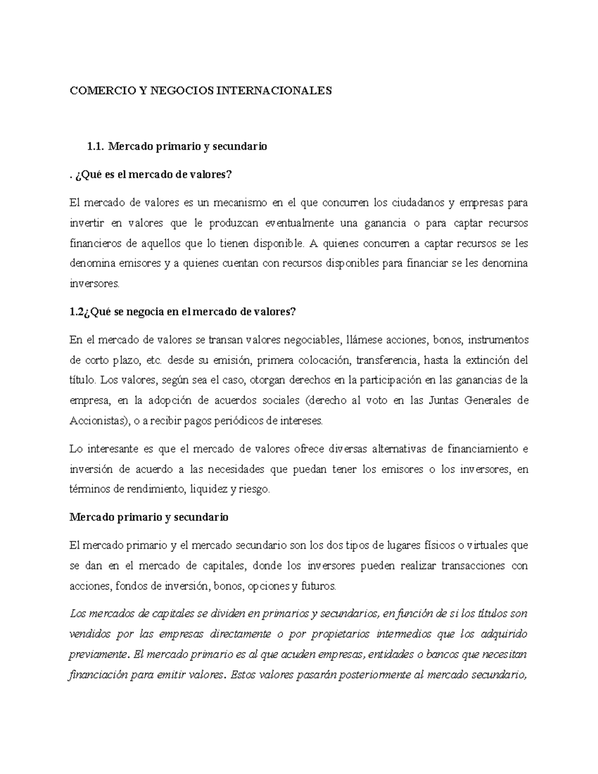 Comercio Y Negocios Internacionales - COMERCIO Y NEGOCIOS ...