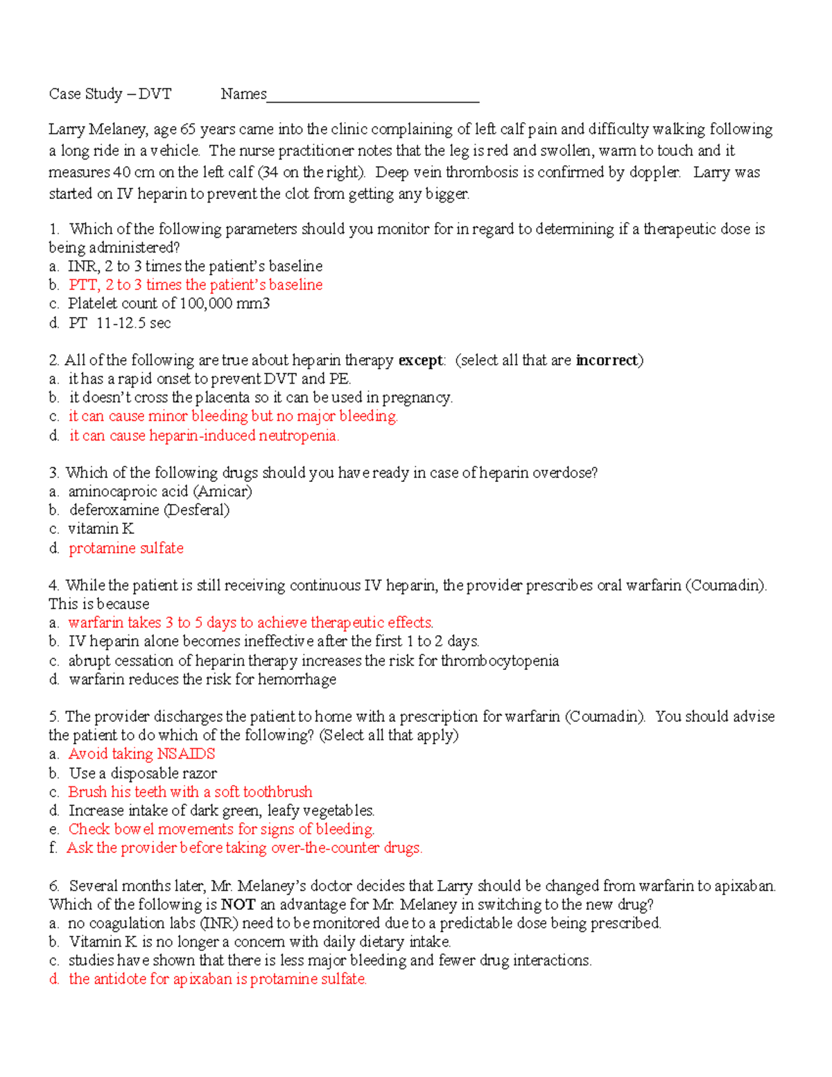 case study respiration answers