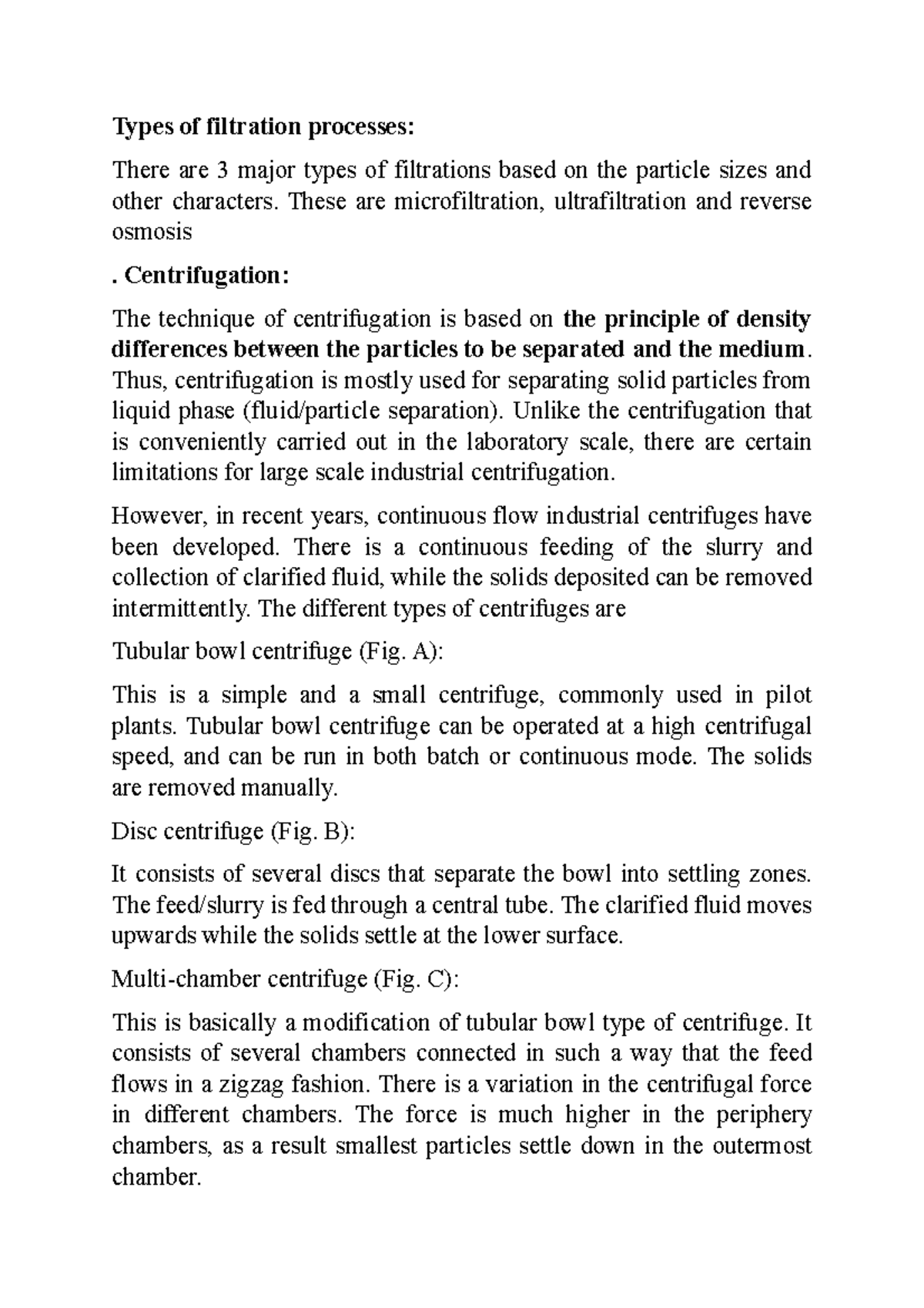 Types of filtration processes - Types of filtration processes: There ...