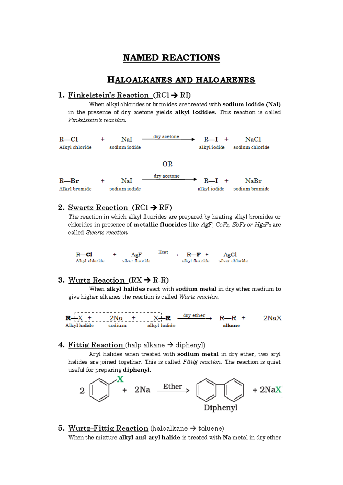 0 Named RXN new - NAMED REACTIONS HALOALKANES AND HALOARENES 1 ...